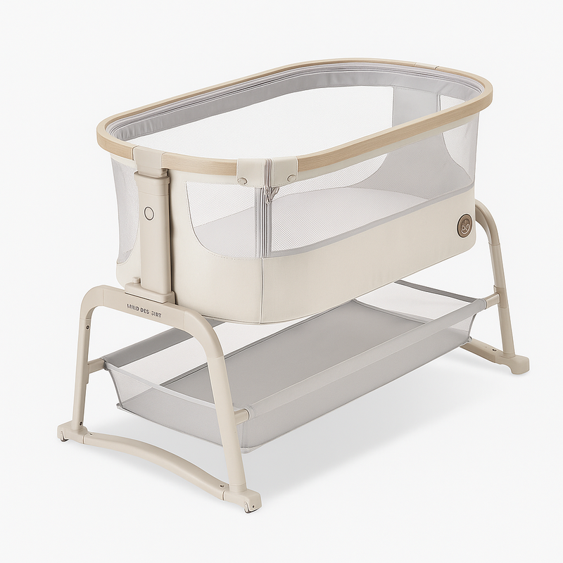 Berço Baby Side Dobrável e Portátil Brinkei – Praticidade em Cada Detalhe