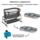 Berço Baby Side Dobrável e Portátil Brinkei – Praticidade em Cada Detalhe