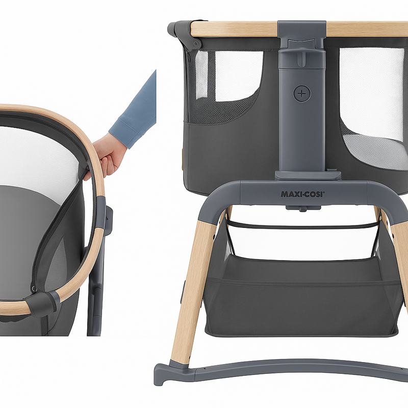 Berço Baby Side Dobrável e Portátil Brinkei – Praticidade em Cada Detalhe