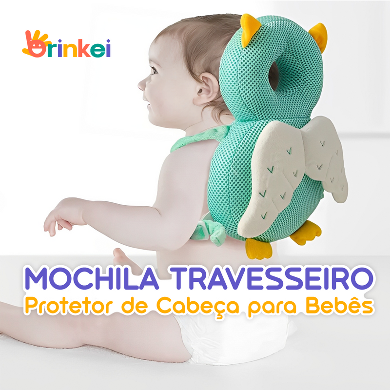 Mochila Travesseiro | Protetor de Cabeça para Bebês + BRINDE EXCLUSIVO